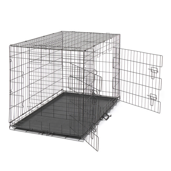 48" Pet Kennel Cat Dog Folding Steel Crate Animal Playpen Wire Metal Doba